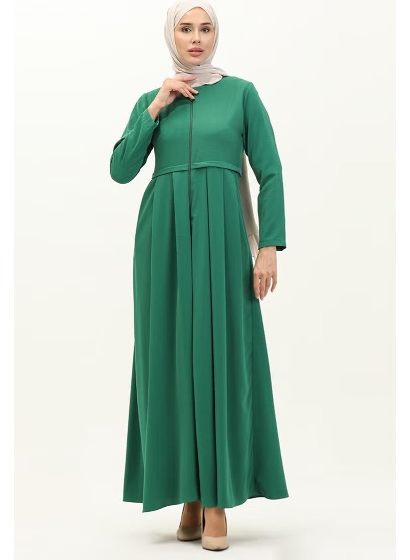 Sefa Merve عباءة مطوية 4526-06 أخضر زمردي - Image 1